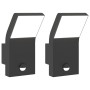 Lámparas de pared LED exterior con sensor 2 uds aluminio negro by , Outdoor lighting - Ref: Foro24-4006271, Price: 66,88 €, D...