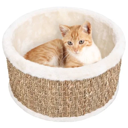 Cesta redonda para gatos 36 cm hierba marina de vidaXL, Mobiliario para gatos - Ref: Foro24-170974, Precio: 48,73 €, Descuent...