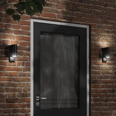 Lámparas de pared de exterior con sensor 2 uds aluminio negro von , Außenbeleuchtung - Ref: Foro24-4006317, Preis: 45,96 €, R...