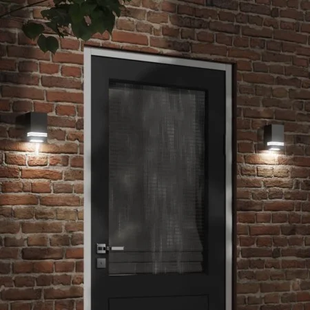 Apliques de exterior 2 unidades acero inoxidable negro de , Iluminación de exterior - Ref: Foro24-4006329, Precio: 31,33 €, D...