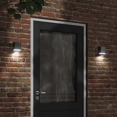 Apliques de exterior 2 unidades acero inoxidable negro de , Iluminación de exterior - Ref: Foro24-4006334, Precio: 31,23 €, D...