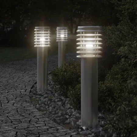 Lámpara de suelo de exterior acero inoxidable plateado 60 cm de , Iluminación de exterior - Ref: Foro24-4006357, Precio: 39,4...