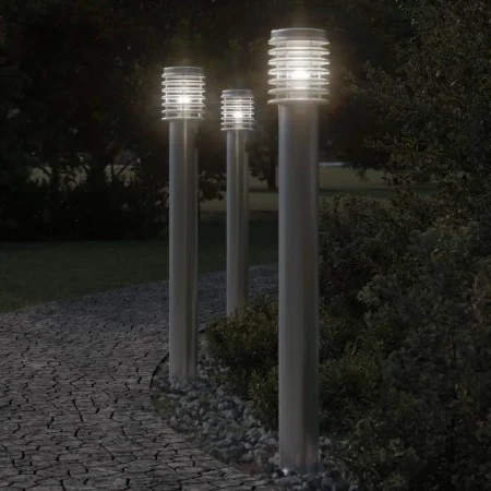 Außen-Stehlampen, 3 Stück, Edelstahl, 110 cm. von , Außenbeleuchtung - Ref: Foro24-4006360, Preis: 153,66 €, Rabatt: %