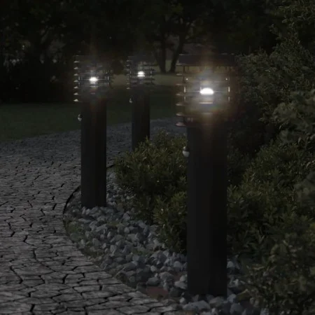 Lámparas de suelo de exterior con sensor acero negro 60 cm de , Iluminación de exterior - Ref: Foro24-4006369, Precio: 47,72 ...