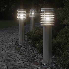 Lámparas de suelo exterior con enchufe 3 uds acero inox 60 cm by , Outdoor lighting - Ref: Foro24-4006374, Price: 112,77 €, D...