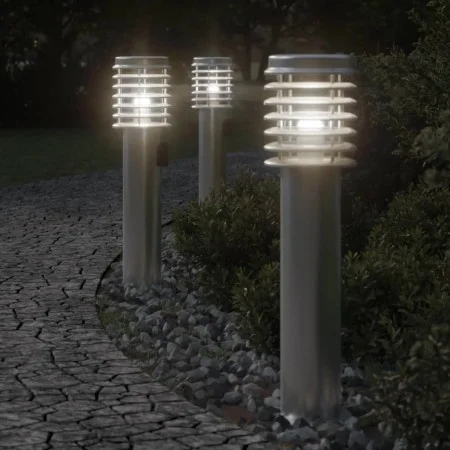 Lámparas de suelo exterior con enchufe 3 uds acero inox 60 cm by , Outdoor lighting - Ref: Foro24-4006374, Price: 118,99 €, D...
