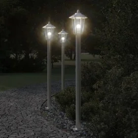 Lámpara de suelo de exterior acero inoxidable plateado 120 cm by , Outdoor lighting - Ref: Foro24-4006383, Price: 47,92 €, Di...