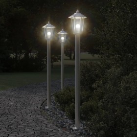 Lámpara de suelo de exterior acero inoxidable plateado 120 cm by , Outdoor lighting - Ref: Foro24-4006383, Price: 48,65 €, Di...