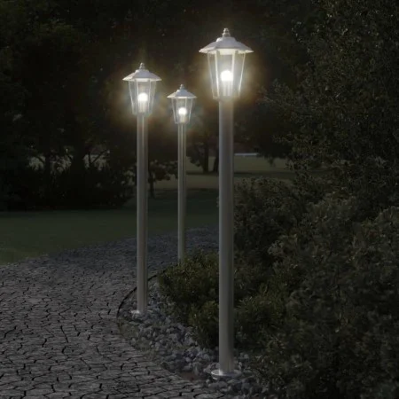 Lámpara de suelo de exterior acero inoxidable plateado 120 cm by , Outdoor lighting - Ref: Foro24-4006383, Price: 47,92 €, Di...