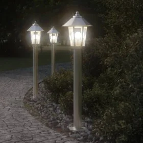 Bodenlampe für den Außenbereich aus silbernem Edelstahl, 80 cm von , Außenbeleuchtung - Ref: Foro24-4006381, Preis: 38,42 €, ...