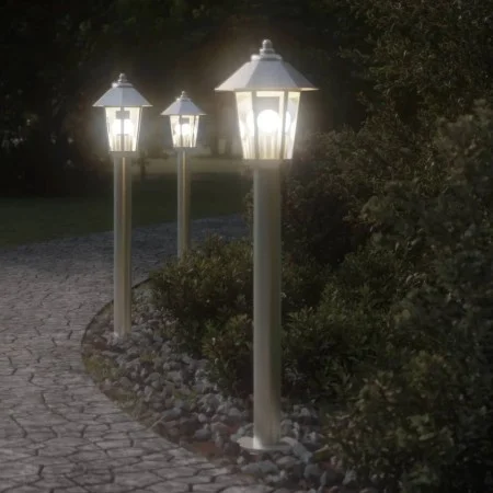 Lámpara de suelo de exterior acero inoxidable plateado 80 cm de , Iluminación de exterior - Ref: Foro24-4006381, Precio: 39,7...