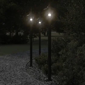 Farolas de exterior 3 unidades acero inoxidable negro 120 cm by , Outdoor lighting - Ref: Foro24-4006388, Price: 130,92 €, Di...