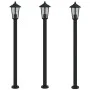 Außenleuchten 3 Stück Edelstahl Schwarz 120 cm von , Außenbeleuchtung - Ref: Foro24-4006388, Preis: 130,89 €, Rabatt: %