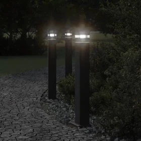 Lámpara de suelo de exterior con enchufe aluminio negro 80 cm by , Outdoor lighting - Ref: Foro24-4006407, Price: 57,51 €, Di...