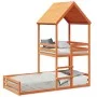 Bett mit massivem Kiefernholzdach in Braun 90x200 cm von , Betten und Lattenroste - Ref: Foro24-3282392, Preis: 301,67 €, Rab...