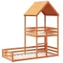Cama con techo madera maciza pino marrón 90x200 cm de , Camas y somieres - Ref: Foro24-3282392, Precio: 301,67 €, Descuento: %