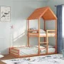 Bett mit massivem Kiefernholzdach in Braun 90x200 cm von , Betten und Lattenroste - Ref: Foro24-3282392, Preis: 301,67 €, Rab...