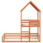 Bed with solid pine wood roof in brown, 90x200 cm by , Beds and slatted bases - Ref: Foro24-3282392, Price: 305,79 €, Discoun...