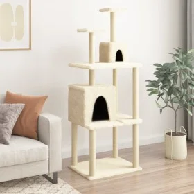 Rascador para gatos con postes de sisal color crema 167 cm by , Cat furniture - Ref: Foro24-172067, Price: 50,49 €, Discount: %