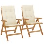 Reclining garden chairs and 2 solid teak wood cushions by , Garden chairs - Ref: Foro24-3196435, Price: 359,64 €, Discount: %