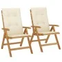 Sillas de jardín reclinables y cojines 2 uds madera maciza teca de , Sillas de jardín - Ref: Foro24-3196435, Precio: 347,39 €...