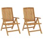 Reclining garden chairs and 2 solid teak wood cushions by , Garden chairs - Ref: Foro24-3196435, Price: 359,64 €, Discount: %