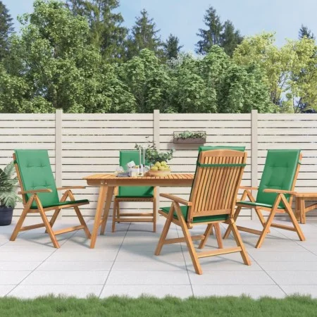 Sillas de jardín reclinables y cojines 4 uds madera maciza teca de , Sillas de jardín - Ref: Foro24-3196468, Precio: 639,84 €...