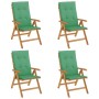 Gartenliegestühle und Kissen 4 Stück Massivholz Teak von , Gartenstühle - Ref: Foro24-3196468, Preis: 661,54 €, Rabatt: %