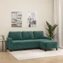 3-seater sofa with dark green velvet ottoman 180 cm by , Sofas - Ref: Foro24-3201057, Price: 325,41 €, Discount: %