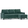 3-seater sofa with dark green velvet ottoman 180 cm by , Sofas - Ref: Foro24-3201057, Price: 325,41 €, Discount: %