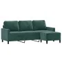3-seater sofa with dark green velvet ottoman 180 cm by , Sofas - Ref: Foro24-3201057, Price: 325,41 €, Discount: %