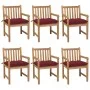 Gartenstühle 6 Stück Massivholz Teakholz rote Kissen von , Gartenstühle - Ref: Foro24-3073055, Preis: 976,58 €, Rabatt: %