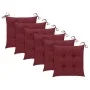 Gartenstühle 6 Stück Massivholz Teakholz rote Kissen von , Gartenstühle - Ref: Foro24-3073055, Preis: 976,58 €, Rabatt: %