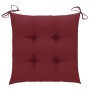 Sillas de jardín 6 uds madera maciza de teca cojines rojo tinto de , Sillas de jardín - Ref: Foro24-3073055, Precio: 941,30 €...