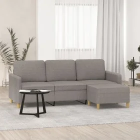 3-seater sofa with taupe grey fabric footstool, 180 cm by , Sofas - Ref: Foro24-3201199, Price: 310,63 €, Discount: %