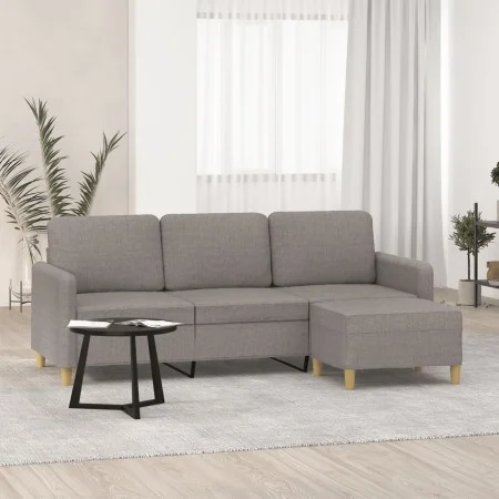 3-seater sofa with taupe grey fabric footstool, 180 cm by , Sofas - Ref: Foro24-3201199, Price: 310,63 €, Discount: %