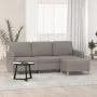 3-seater sofa with taupe grey fabric footstool, 180 cm by , Sofas - Ref: Foro24-3201199, Price: 310,63 €, Discount: %