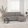 Dreisitzer-Sofa mit Hocker aus grauem Taupe-Stoff, 180 cm. von , Sofas - Ref: Foro24-3201199, Preis: 326,24 €, Rabatt: %
