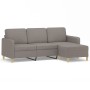 3-seater sofa with taupe grey fabric footstool, 180 cm by , Sofas - Ref: Foro24-3201199, Price: 326,26 €, Discount: %