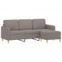 3-seater sofa with taupe grey fabric footstool, 180 cm by , Sofas - Ref: Foro24-3201199, Price: 326,26 €, Discount: %