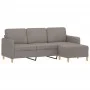 3-seater sofa with taupe grey fabric footstool, 180 cm by , Sofas - Ref: Foro24-3201199, Price: 310,63 €, Discount: %
