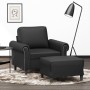 Sessel mit Hocker aus schwarzem Kunstleder, 60 cm. von , Sofas - Ref: Foro24-3201200, Preis: 212,21 €, Rabatt: %