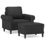 Sessel mit Hocker aus schwarzem Kunstleder, 60 cm. von , Sofas - Ref: Foro24-3201200, Preis: 208,87 €, Rabatt: %