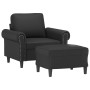 Sessel mit Hocker aus schwarzem Kunstleder, 60 cm. von , Sofas - Ref: Foro24-3201200, Preis: 212,21 €, Rabatt: %