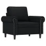 Sessel mit Hocker aus schwarzem Kunstleder, 60 cm. von , Sofas - Ref: Foro24-3201200, Preis: 208,87 €, Rabatt: %