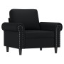 Sillón con taburete cuero sintético negro 60 cm de , Sofás - Ref: Foro24-3201200, Precio: 212,08 €, Descuento: %