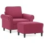 Armchair with red velvet stool 60 cm by , Sofas - Ref: Foro24-3201209, Price: 202,47 €, Discount: %