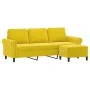 3-seater sofa with yellow velvet footstool, 180 cm by , Sofas - Ref: Foro24-3201221, Price: 321,13 €, Discount: %