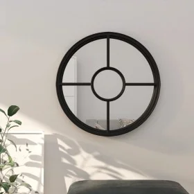 Round black iron mirror for indoor use 40x4 cm by , Mirrors - Ref: Foro24-3093528, Price: 64,06 €, Discount: %