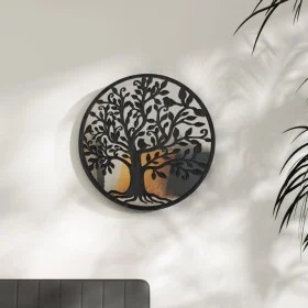 Round black iron mirror for indoor use 40x2.5 cm by , Mirrors - Ref: Foro24-3093540, Price: 68,17 €, Discount: %